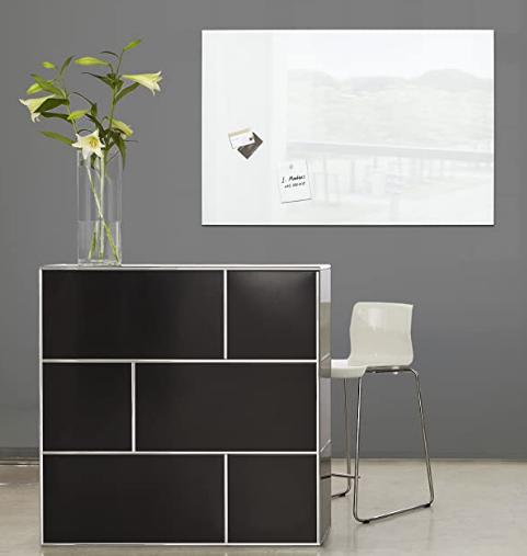 [ADT2312230] Pizarra de cristal magnética Sigel 65×100 cm blanca – Ref. R.GL141[GL141-] 