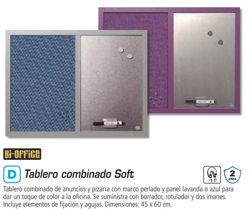 [ADT314043] Tablero mixto Bi‑Office – azul, 45×60 cm[MX04429608] 