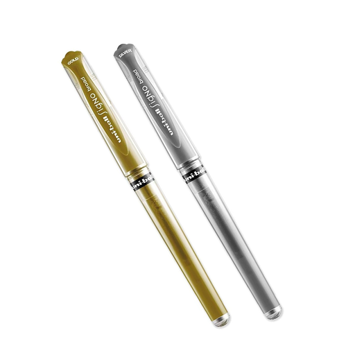 Bolígrafo roller gel Uni‑ball Signo Broad UM‑153 – 0,6 mm, tinta gel metalizada, oro y plata