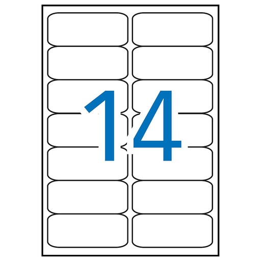 [ADT900343] Hojas de etiquetas blancas Pergamy – 99,1×38,1 mm, 100 uds[900343] 