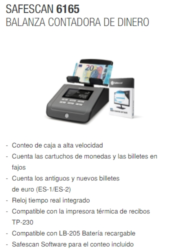[ADT934090] Balanza contadora Safescan 6165[6165 131-0573] 