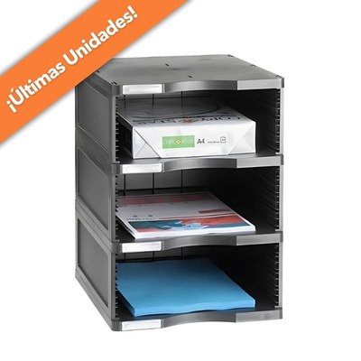 [ADTD1051659] Organizador Archivodoc Jumbo 3 huecos A4 – negro[6613 NE] 