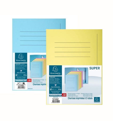 Subcarpeta con 3 solapas de cartulina A4 Exacompta – 210 g/m² 