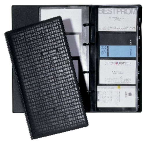[ADTD3950163] Tarjetero de anillas Durable Visifix Centium – Negro, 200 tarjetas, 25 fundas (14,5×25,5 cm, Ref. 240301)[240301] 