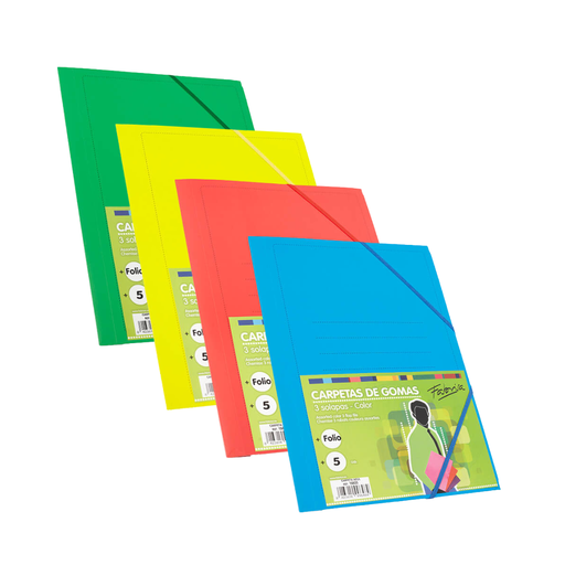 Carpeta de cartón Folio Fabrisa - con 3 solapas y gomas