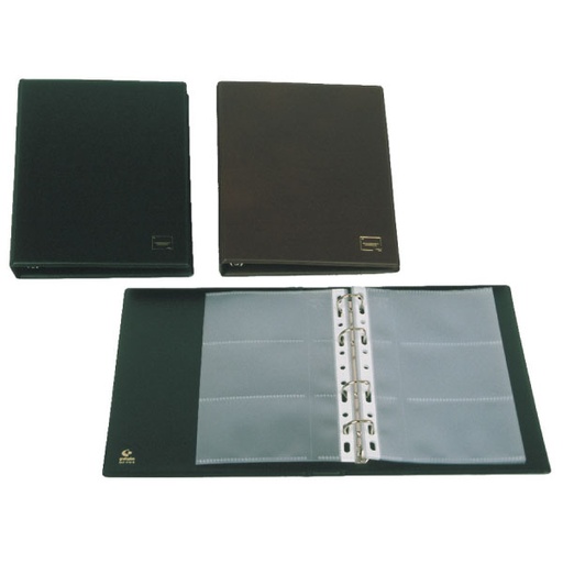 [ARECD0015] Tarjetero cuarto Grafoplás Executive/Basic – 4 anillas, negro