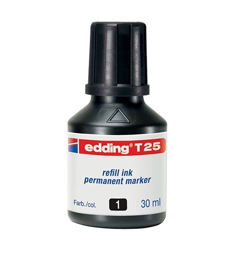 [BREDI00131] Tinta permanente Edding T25‑01 – negro, 30 ml[T25-01] 