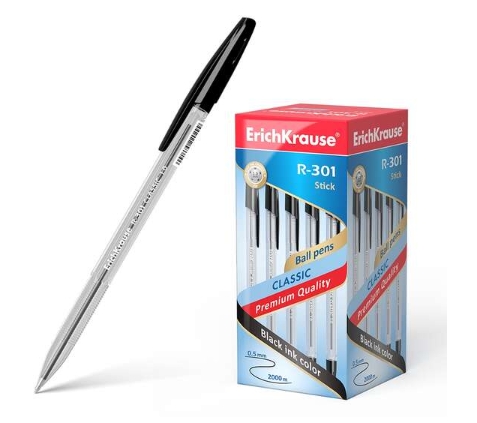 [BRERK00011] Bolígrafo con grip ErichKrause R‑301 – negro[R.39528] 