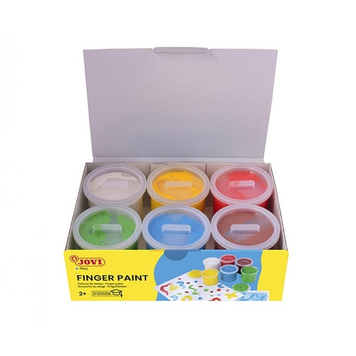 [MEJOV0036 - 010669] Caja de 6 botes de 125 cc pintura de dedos JOVI – Colores surtidos Ref. 560/S[Ref. 560/S] 