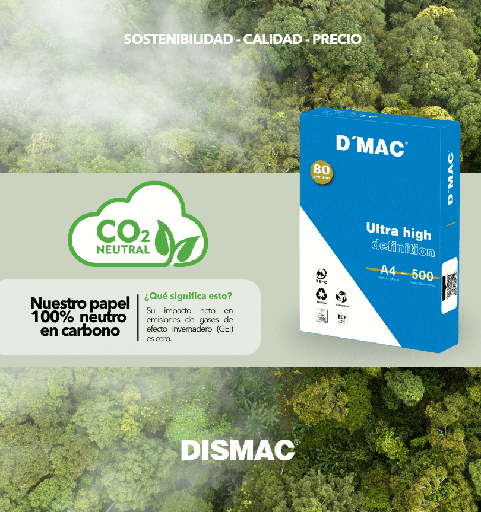 [PFANG0005] Papel multifunción ecológico A4 DMAC – 80 g, C/5 paquetes de 500 H