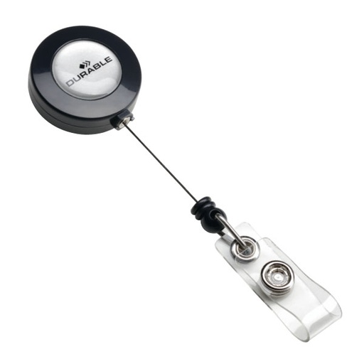 [MODUR815258] Cordones extensibles Durable antracita – 80 cm, con botón y pinza, pack 10 uds[815258] 