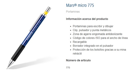[PY02754] Portaminas Staedtler Mars Micro – 0,7 mm[775 07] 