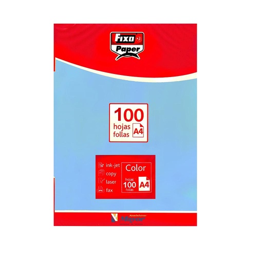 [PFGPL0050] Paquete 500 Hojas Papel Color Fixo Paper A4 – 80g Azul Turquesa[65009036] 