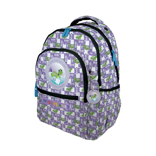 [RGGPL0098] Mochila escolar Roomy Tortuga Wise Planet – con compartimento para portátil, adaptable a carro[37502208] 