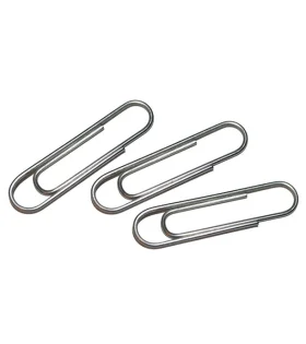 Clips labiados niquelados Plus Office - caja 100 uds