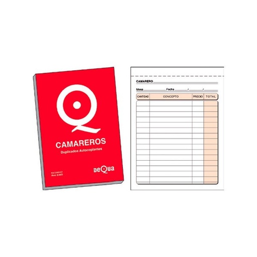 [TLDQA0031] Talonario camarero cuarto – 105×150 mm, triplicado (original + 2 copias)[89T] 