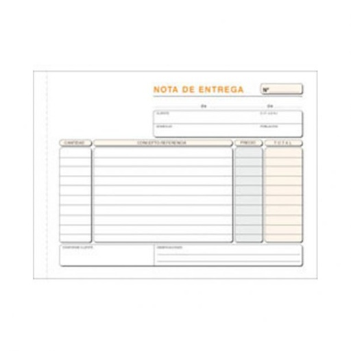 [TLDQA0041] Talonario Nota de Entrega 4º Apaisado Triplicado (Original + 2 Copias) – Ref. T-67[T-47] 