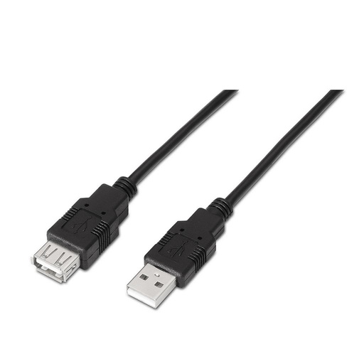 [A101-0016] Cable Extensión Prolongación USB 2.0 Tipo A M-H Negro – AISENS 1.8M 