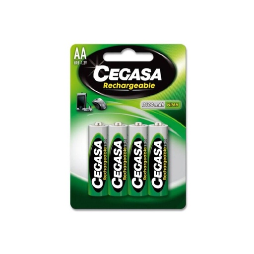 [MODSV02602] Pack de 4 Pilas Recargables Cegasa HR06 AA 2100 mAh 1.2V – Ref. 104370[104370] 