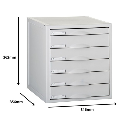 [CMARC0211] Módulo 6 cajones Archivo 2000 Archisystem 8206C GS – gris[8206C GS] 