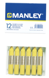 CAJA 12 CERAS BLANDAS MANLEY COLOR AMARILLO CLARO Nº4 R.MNC04475-