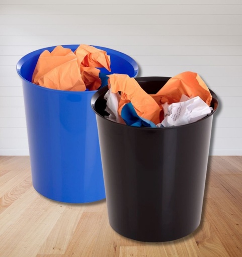 Papelera de plástico 18 L – 31 x 29 cm (Ref. 2001) – Para oficinas, colegios y empresas