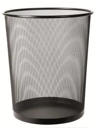 [CMVAR00151-960344] Papelera metálica – 12 L, negra, rejilla[317274] 