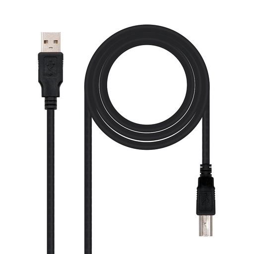 [10.01.0103-BK] Cable USB 2.0 Tipo A-B 1,8 m Negro – Para impresoras y dispositivos de oficina