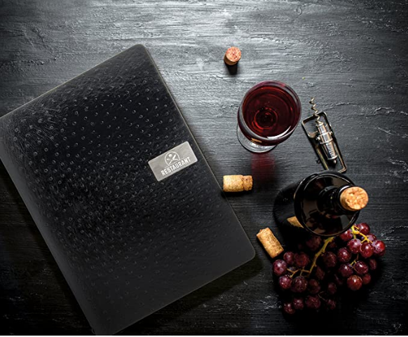 SECURIT Porta menús de cuero negro 33 x 24 x 0.6 FOLIO MC-LRA4-EGBL R.284070