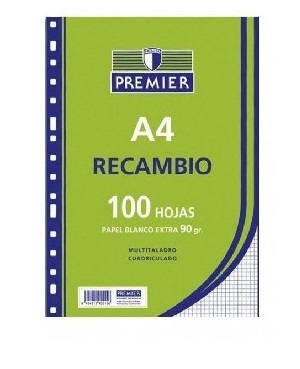 Recambio de hojas A4 