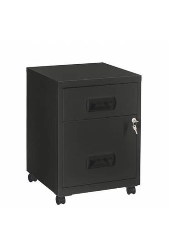 [ADT5687298] Cajonera metálica con ruedas Realspace – negra, 2 compartimentos