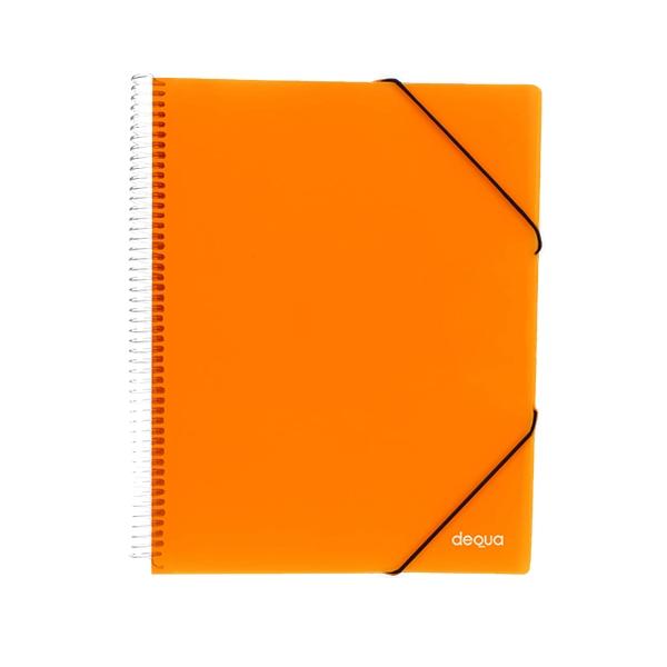 TARIFARIO CON ESPIRAL Y GOMAS A4 30 FUNDAS NARANJA Ref. 040368