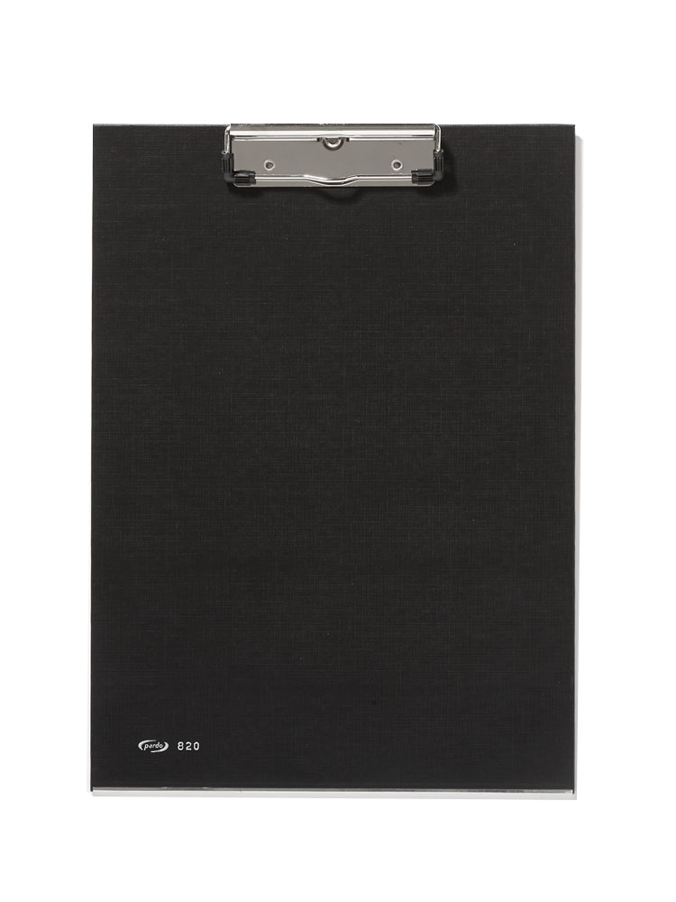 PORTAPAPELES PLASTICO CON PINZA SUPERIOR NEGRO PARDO Ref. 82001