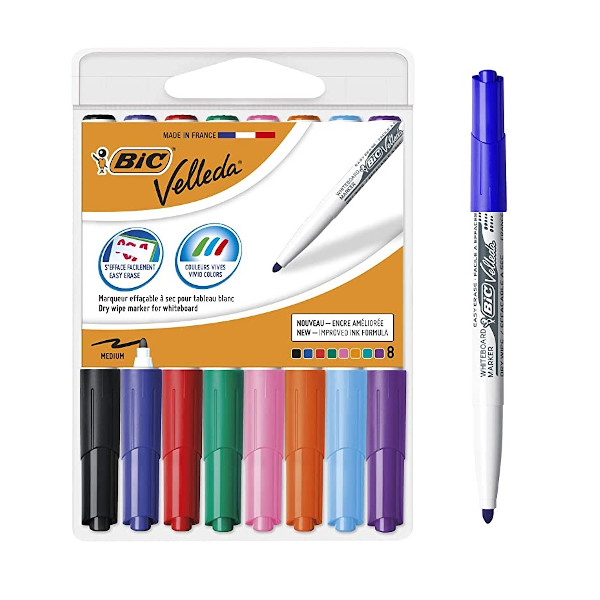 BIC VELLEDA ROTULADORES PIZARRA 1741 COLORES SURTIDOS PACK 8 UDS Ref. 505462