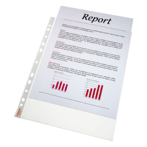 Fundas multitaladro A4 extra piel Esselte – naranja, 100 uds