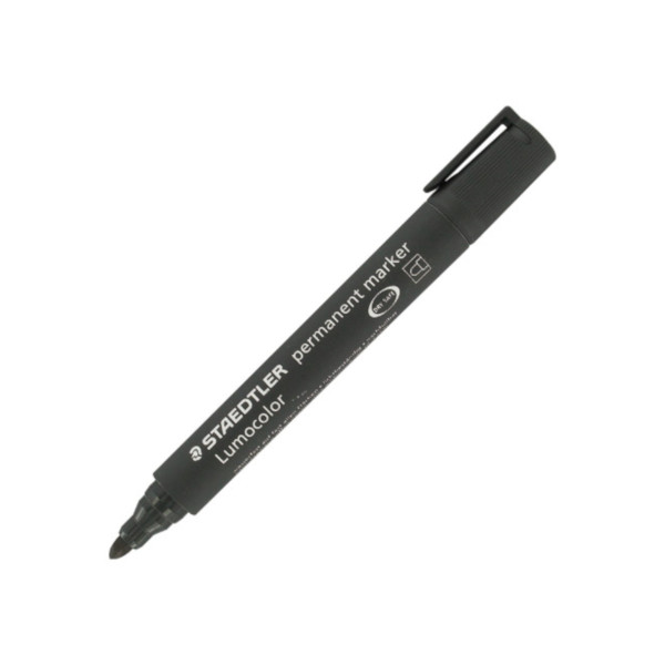 STAEDTLER LUMOCOLOR ROTULADOR  PERMANTE PUNTA REDONDA. 2mm COLOR NEGRO Ref. 352-9