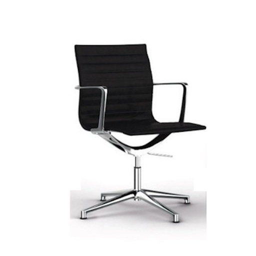 [131.802.191] Sillón confidente de dirección Evole – brazos y base cromados, asiento y respaldo negro
