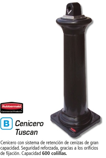 [ADT948573] Cenicero de suelo Rubbermaid Tuscan[FG9W3000BLA] 