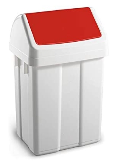 [ADTD0624759] Papelera TTS de reciclaje – 50 L, blanca, tapa roja, varios compartimentos[5061] 