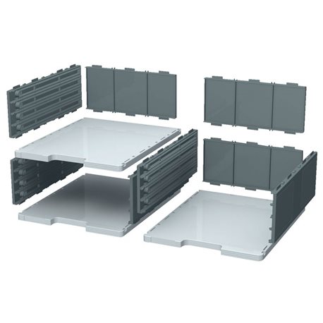 [ADTD5750541] Exacompta Modulodoc –  Módulo de casillas Exacompta gris A4  – Poliestireno resistente -  28,8 x 35 x 11 cm[360740D] 