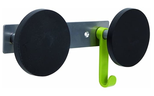 [ADTD5981733] Perchero de pared Alba – 2 ganchos, metal y plástico ABS en negro, resistente [PMS2-] 