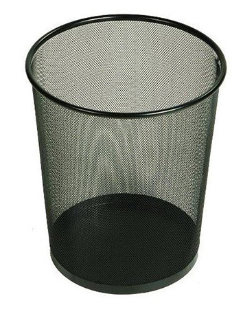 PAPELERA 12 LITROS REJILLA METALICA NEGRA Ref. 317274