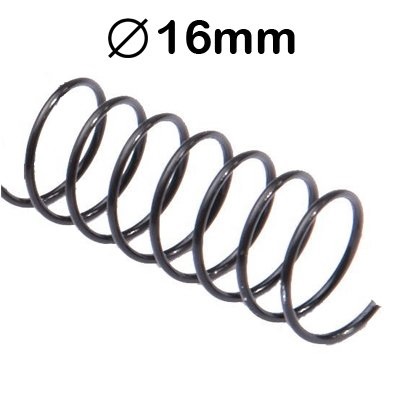 ESPIRAL ALAMBRE PASO 64 5:1 NEGRO 16mm 