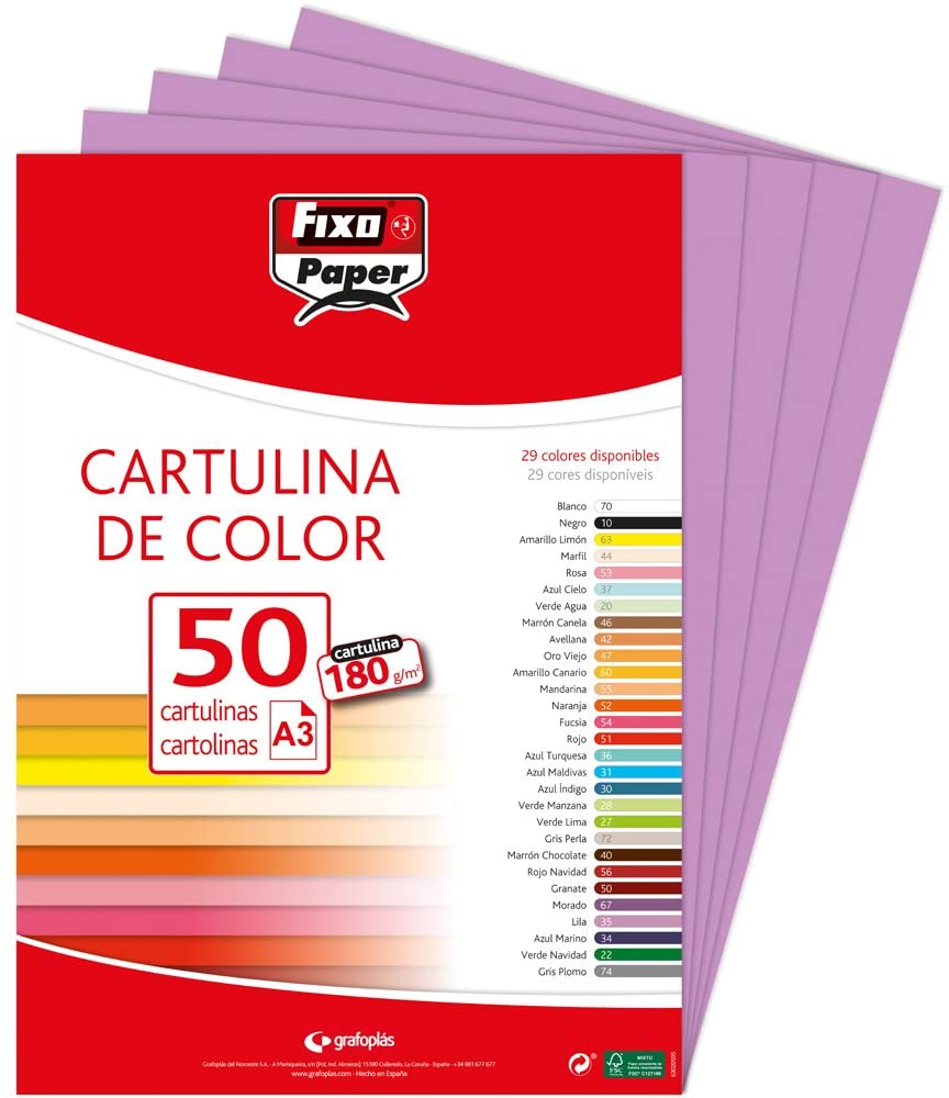 CARTULINA A3 180gr LILA FIXO Ref. 11120335