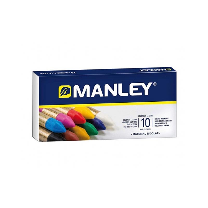 Caja de 10 CERAS MANLEY DE 10 COLORES SURTIDOS MOD.110 R.MNC00033