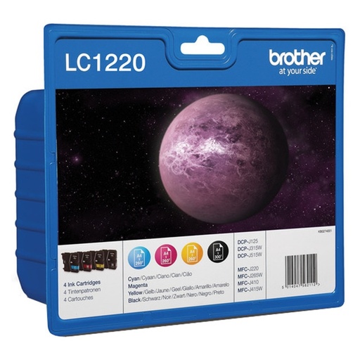 [CFBRO00924] Cartucho Brother LC‑1220VALBP – pack negro + tricolor[LC‑1220VALBP] 