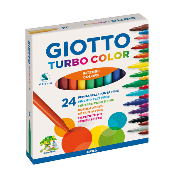 CAJA 24 ROTULADORES COLORES SURTIDOS GIOTTO TURBO COLOR Ref. F417000