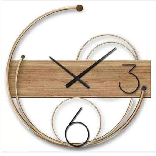 [21102] Reloj de pared ZD‑210102 – dorado, madera