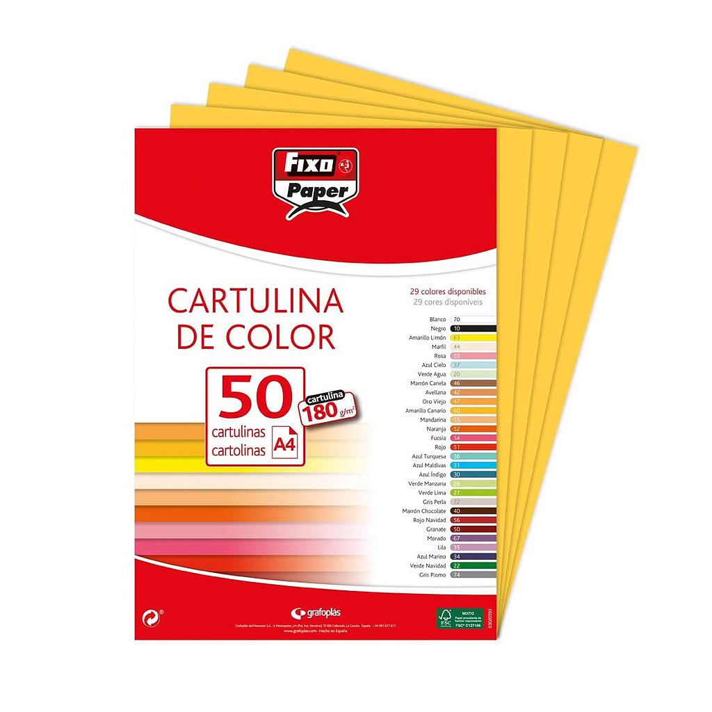 CARTULINA 50X65 180GRS AMARILLO CANARIO FIXO R.11100260