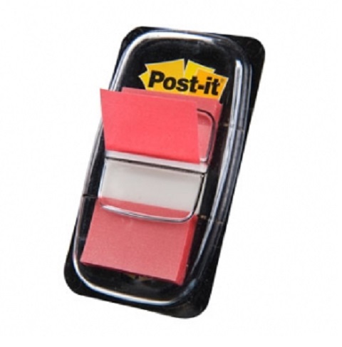 BLISTER 50 BANDERITAS MARCAPAGINAS 25,4x43,2mm COLOR ROJO POST-IT Ref. 680-1